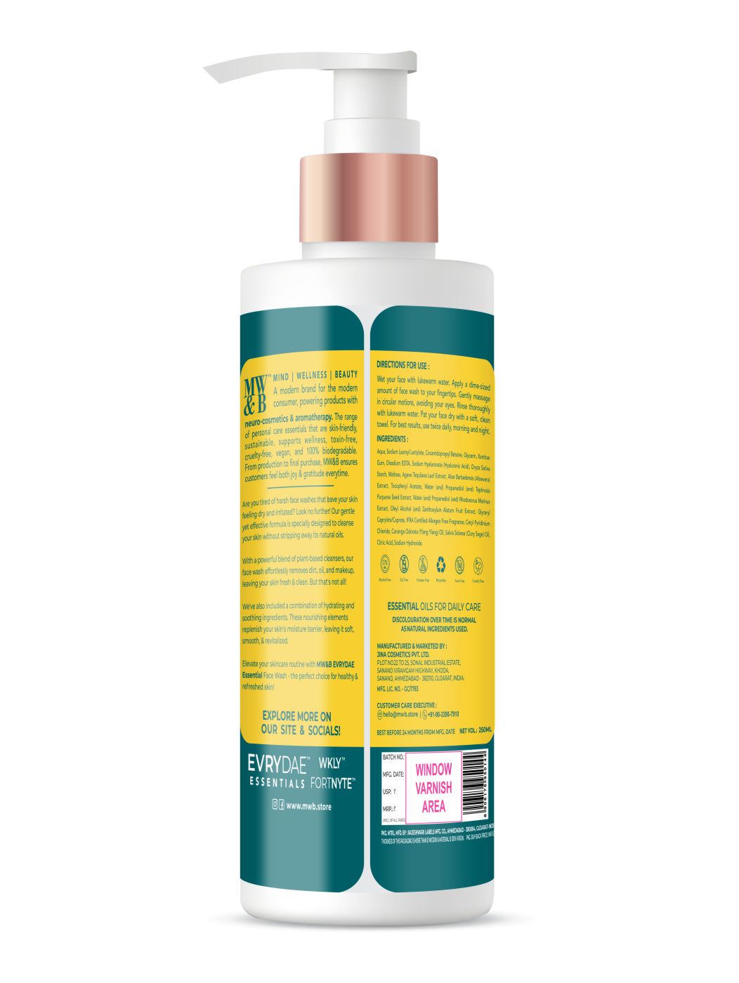 Face Wash '250 ML' By MW&B | EVRYDAE Essentials